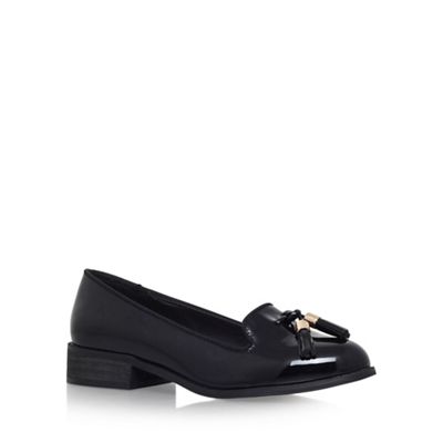 Black 'Knight' low heel tassel loafer